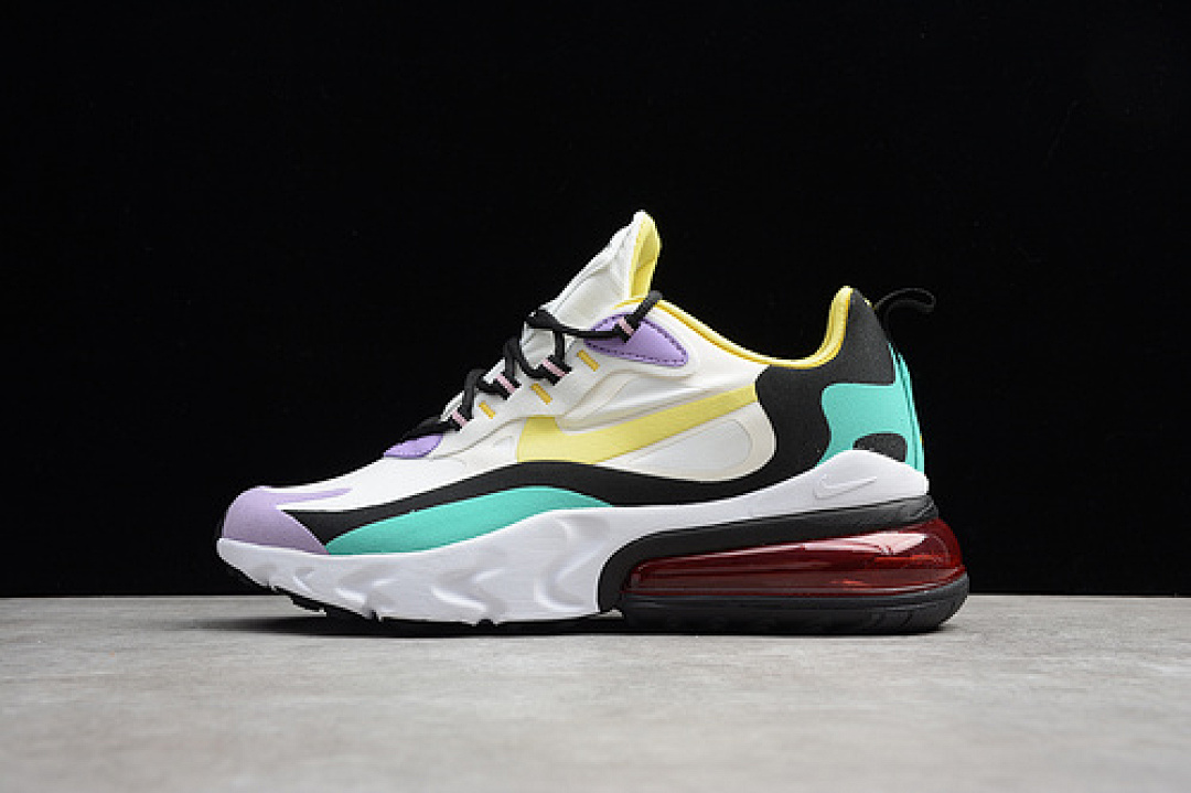 Nike AIR MAX 270 REACT BAUHAUS WHITE/DYNAMIC YELLOW-BLACK-VIOLET · AO4971-101, photo 1