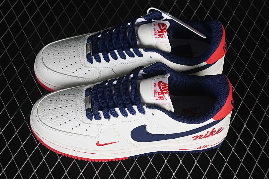 Nike [NH0601-544]-[AIR FORCE 1 07 LOW WHITE/NAVY BLUE/RED]-[WOMAN:36-39]-[MAN:40-45] - Image 11
