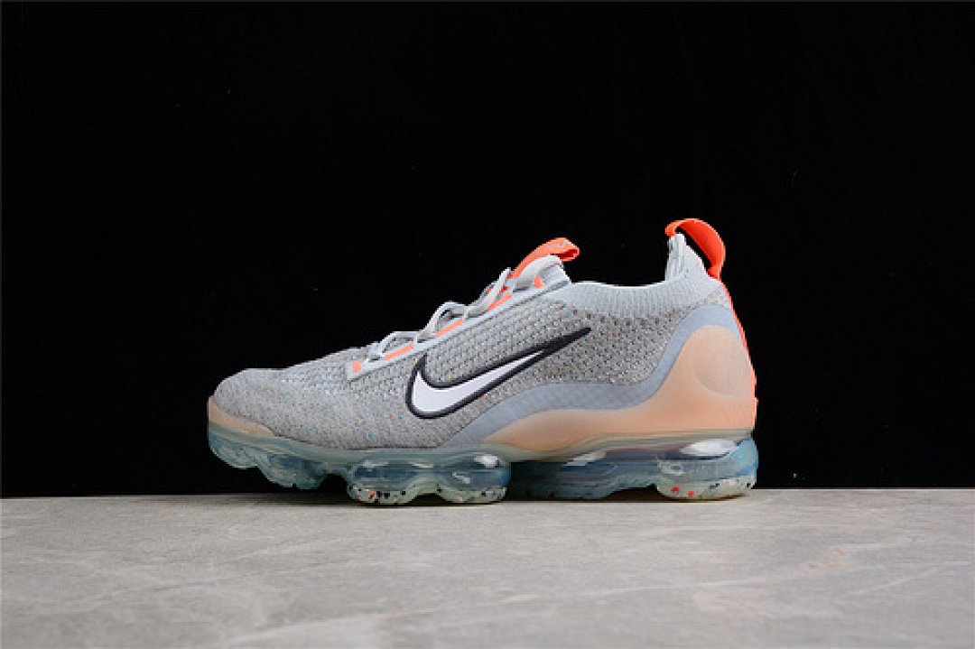 Fear of God [DH4084-002]-[AIR VAPORMAX 2021 FLYKNIT GREY FOG/WHITE/BRIGHT MANGO/ANTHRACITE/METALLIC (SILVER]), photo 1