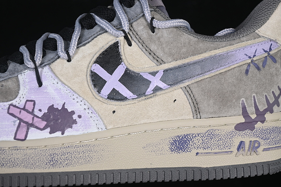 Nike [YD2425-066]-[AIR FORCE 1 07 LOW BAND AID CASUAL SNEAKERS GREY/BEIGE]-[WOMAN:36-39]-[MAN:40-45] - Image 7