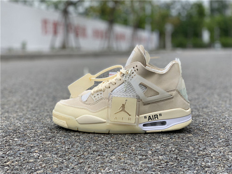 Jordan OW X AIR Jordan 4 RETRO RICE WHITE/BEIGE/BEIGE · CV9388-100, photo 1