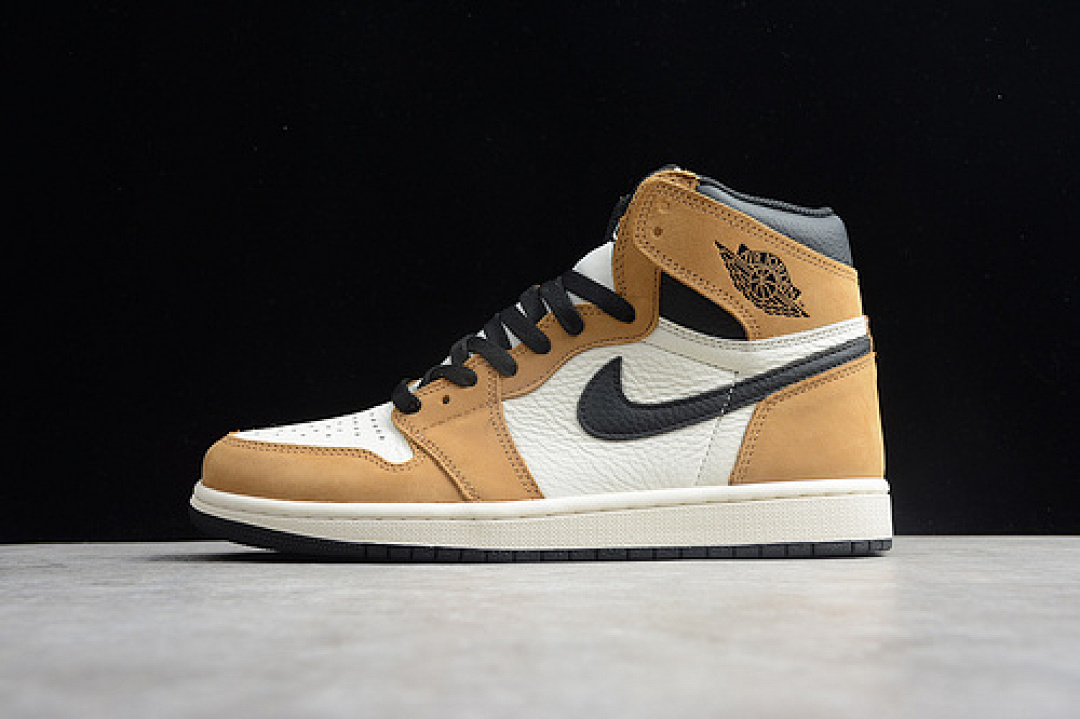 Jordan [555088-700]-[AIR JORDAN 1 RETRO HIGH ROOKIE OF THE YEAR GOLDEN HARVEST/BLACK], photo 1