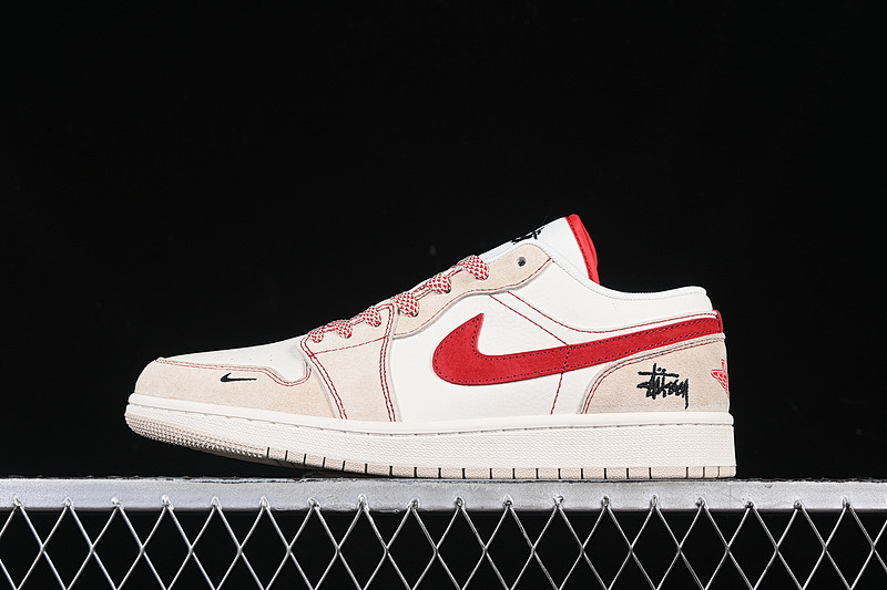 Jordan AIR Jordan 1 LOW WHITE/KHAKI/RED · SJ9950-040, photo 1