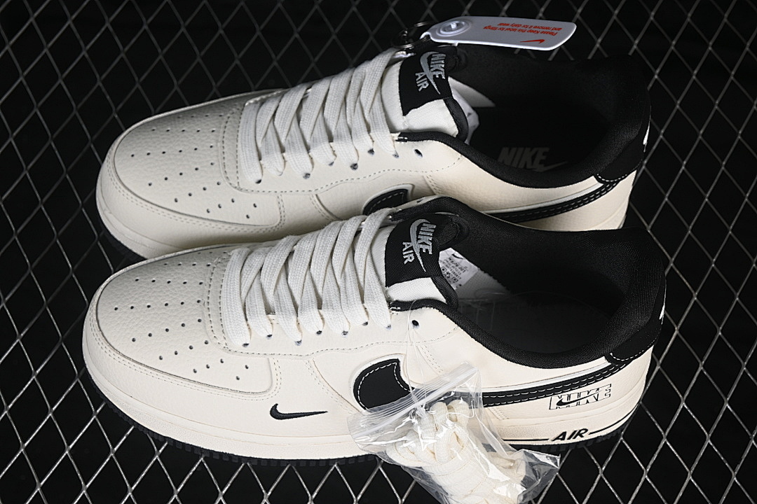 Nike [DW8806-001]-[AIR FORCE 1 07 LOW CASUAL SNEAKERS BEIGE/BLACK/BEIGE]-[WOMAN:36-39.5]-[MAN:40-45] - Image 11