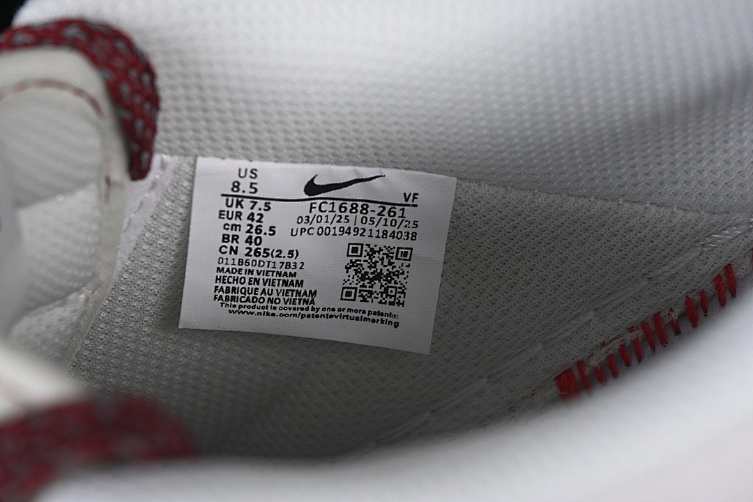 Nike [FC1688-261]-[AIR FORCE 1 07 LOW CASUAL SNEAKERS WHITE/WINE RED]-[WOMAN:36-39]-[MAN:40-45] - Image 6
