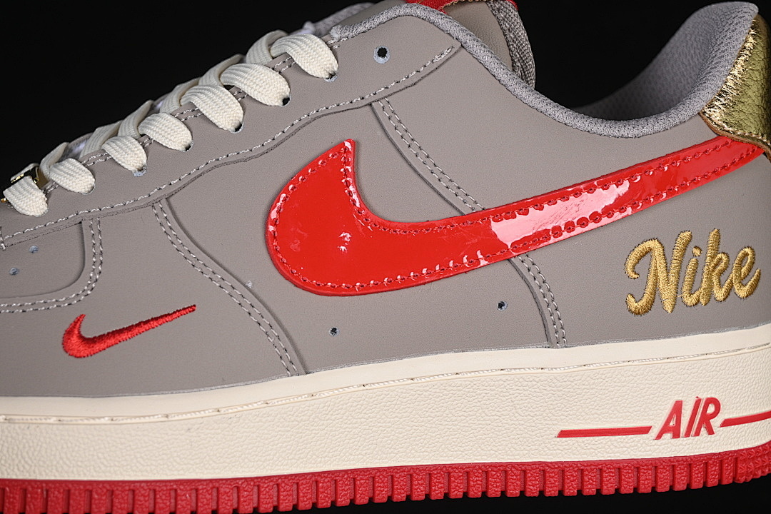 Nike [NH0601-527]-[AIR FORCE 1 07 LOW CASUAL SNEAKERS GREY/RED/WHITE]-[WOMAN:36-39]-[MAN:40-45] - Image 8