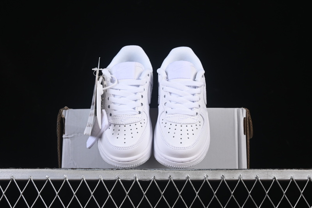 Nike [DH2925-111]-[AIR FORCE 1 07 CHILDREN'S SHOES WHITE/WHITE]-[KID:22-34]-[WOMAN:35-37.5] - Image 12