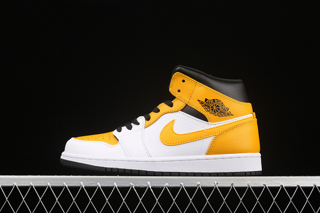 Jordan [554724-170]-[AIR JORDAN 1 MID WHITE/BLACK/UNIVERSITY GOLD]-[WOMAN:36-39]-[MAN:40-46], photo 1