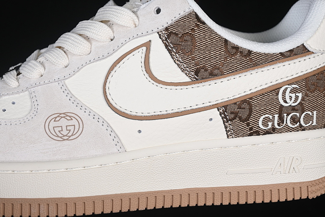 Nike [MM3399-809]-[AIR FORCE 1 07 LOW CASUAL SNEAKERS WHITE/GREY/BROWN]-[WOMAN:36-39]-[MAN:40-45] - Image 8