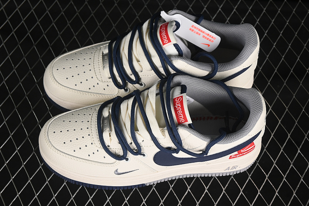 Nike [DM6868-068]-[AIR FORCE 1 07 LOW SUPREME WHITE/GREY/BLUE]-[WOMAN:36-39]-[MAN:40-45] - Image 11