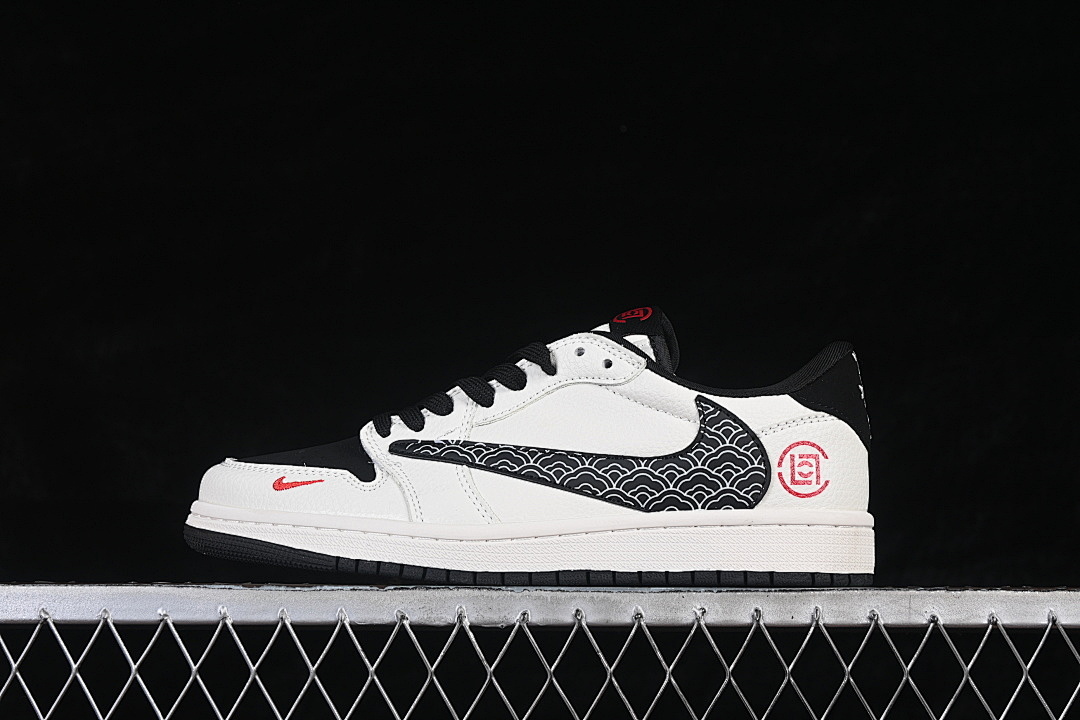 Jordan AIR Jordan 1 LOW RETRO BASKETBALL SHOES WHITE/BLACK · JW1188-171, photo 1