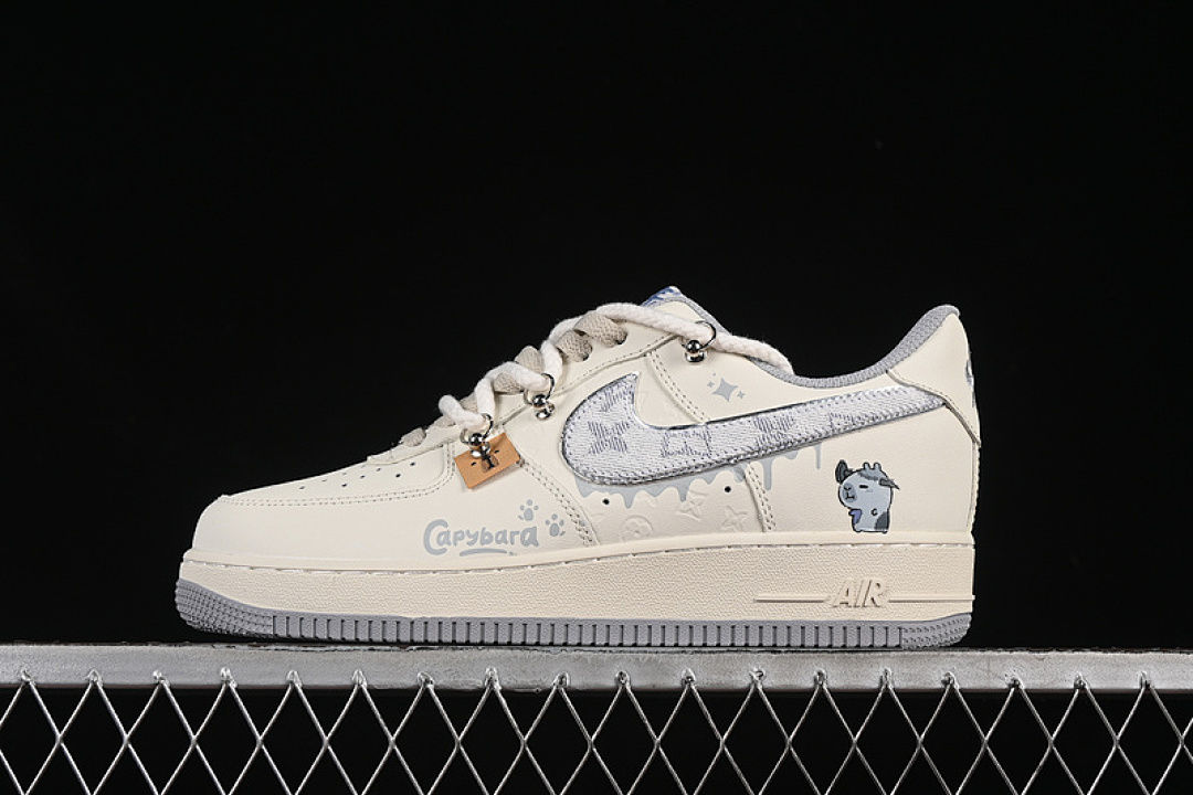 Nike [LV0506-220]-[AIR FORCE 1 07 LOW CAPYBARA FRANKENSTEIN BEIGE/GREY/WHITE]-[UNISEX:36-45] - Image 2