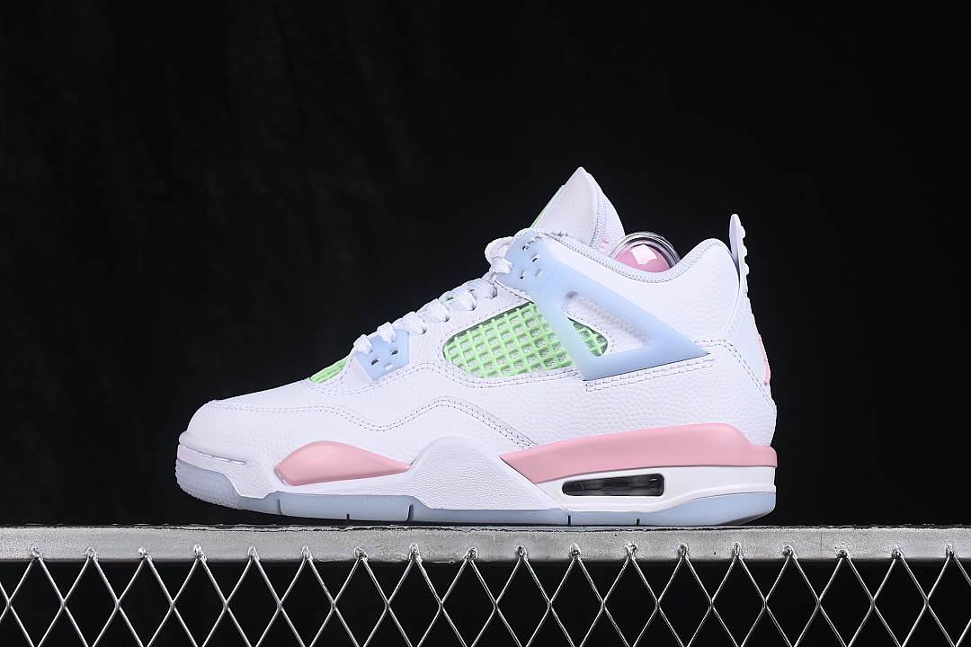 Jordan [IB7068-100]-[AIR JORDAN 4 VALENTINE'S DAY AJ4 WHITE/PINK/BLUE/GREEN]-[WOMAN:36-39]-[MAN:40], photo 1