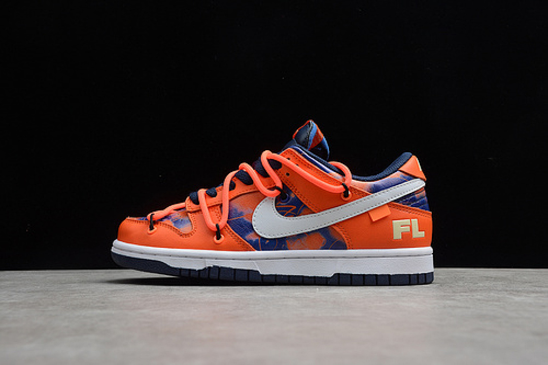 Nike OW SB DUNK LOW X FUTURA ORANGE/WHITE/NAVY BLUE · DD0856-801, photo 1