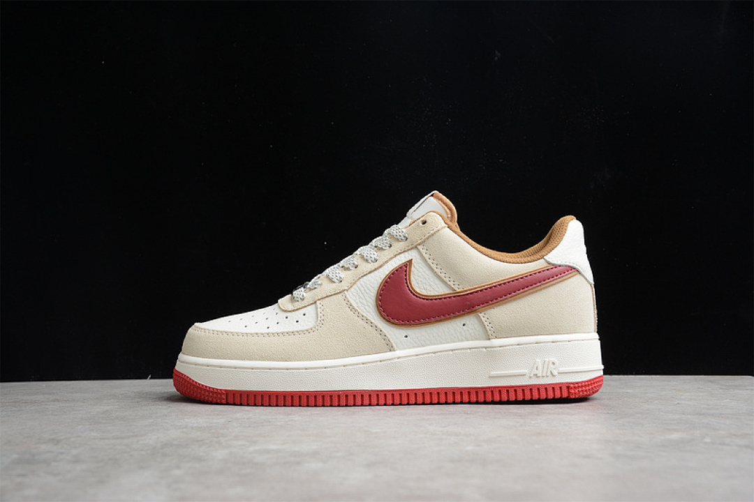 Nike [QZ3068-226]-[AIR FORCE 1 LOW 07 SU19 BEIGE/WHITE/RED]-[WOMAN:36-39]-[MAN:40-45], photo 1