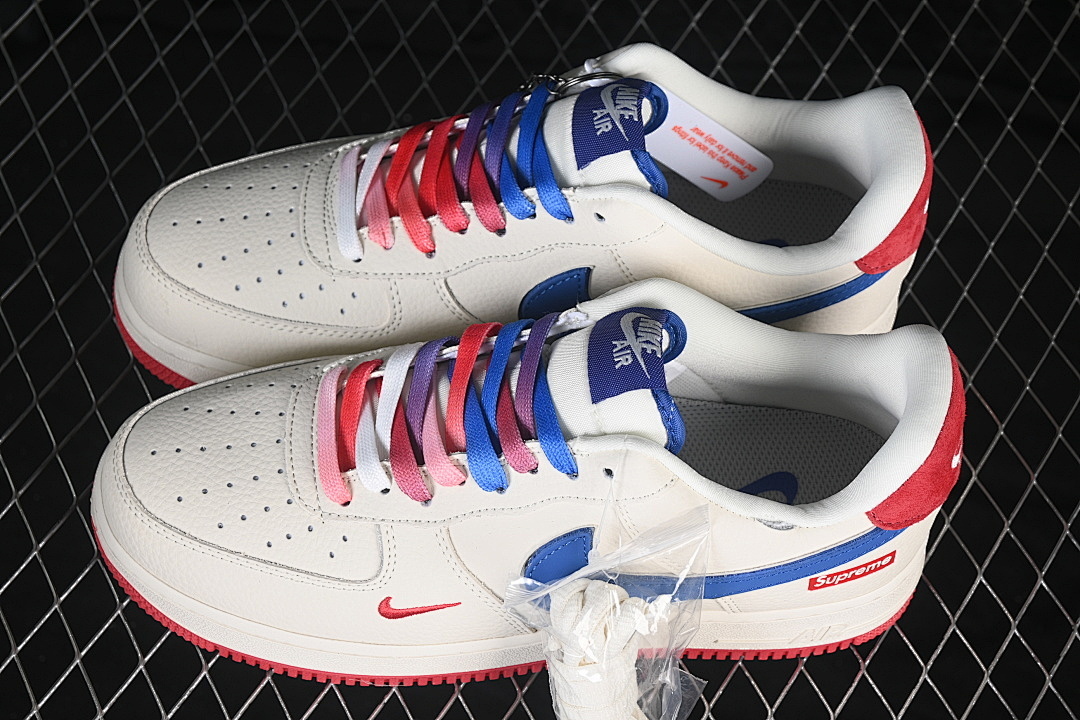 Nike [BK1916-007]-[AIR FORCE 1 07 LOW CASUAL SNEAKERS WHITE/BLUE/RED]-[WOMAN:36-39.5]-[MAN:40-45] - Image 11