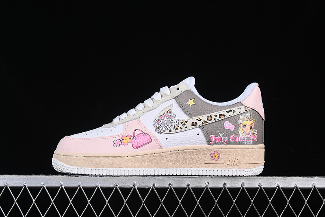 Nike Nike AIR FORCE 1 07 LOW LEOPARD PRINT SKELETON POINK/BROWN/BEIGE/WHITE · TY0103-222, photo 1