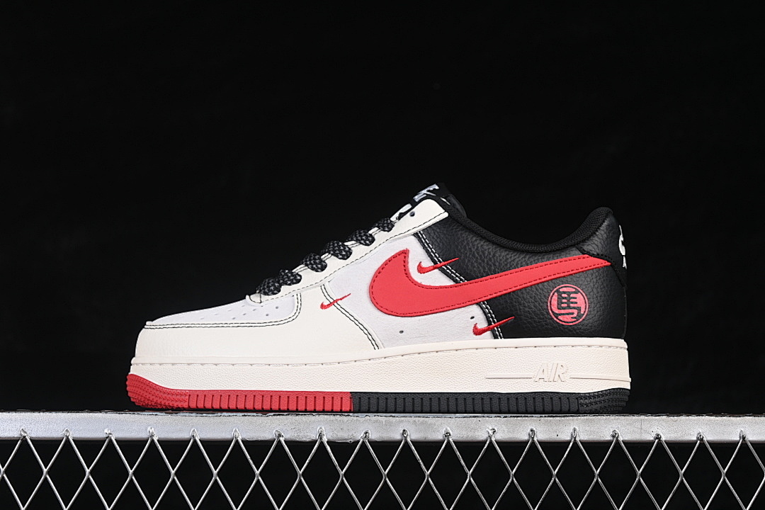 Nike [HT5088-620]-[AIR FORCE 1 07 LOW CASUAL SNEAKERS WHITE/BLACK/RED]-[WOMAN:36-39]-[MAN:40-45] - Image 2
