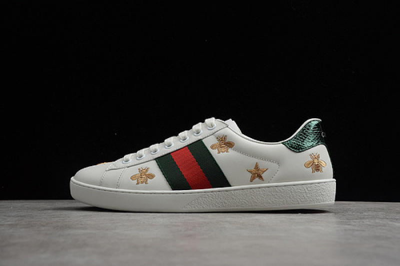 Gucci [GU*CCI ACE EMBROIDERED LOW-TOP SNEAKER WHITE/GREEN/RED]-[WOMAN:35-39]-[MAN:40-44]