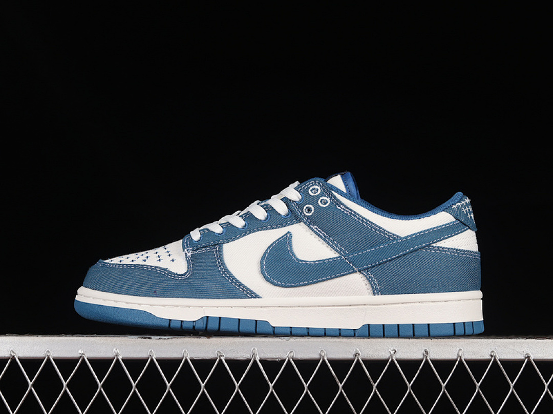 Unbranded [DV0834-101]-[DUNK LOW SE SASHIKO SUMMIT WHITE/SUMMIT WHITE/INDUSTRIAL BLUE]-[UNISEX:36-45], photo 1