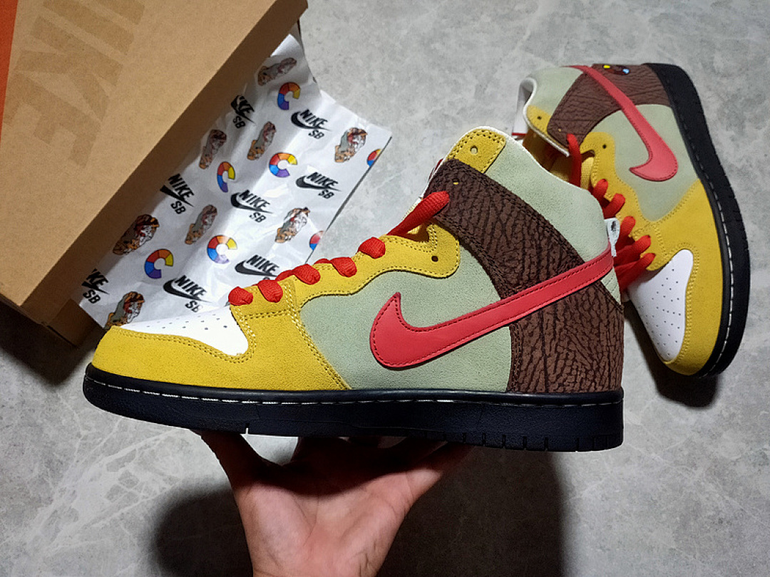 Nike COLOR SKATES X DUNK HIGH SB KEBAB AND DESTROY YELLOW/RED/WHITE-BROWN · CZ2205-700, photo 1