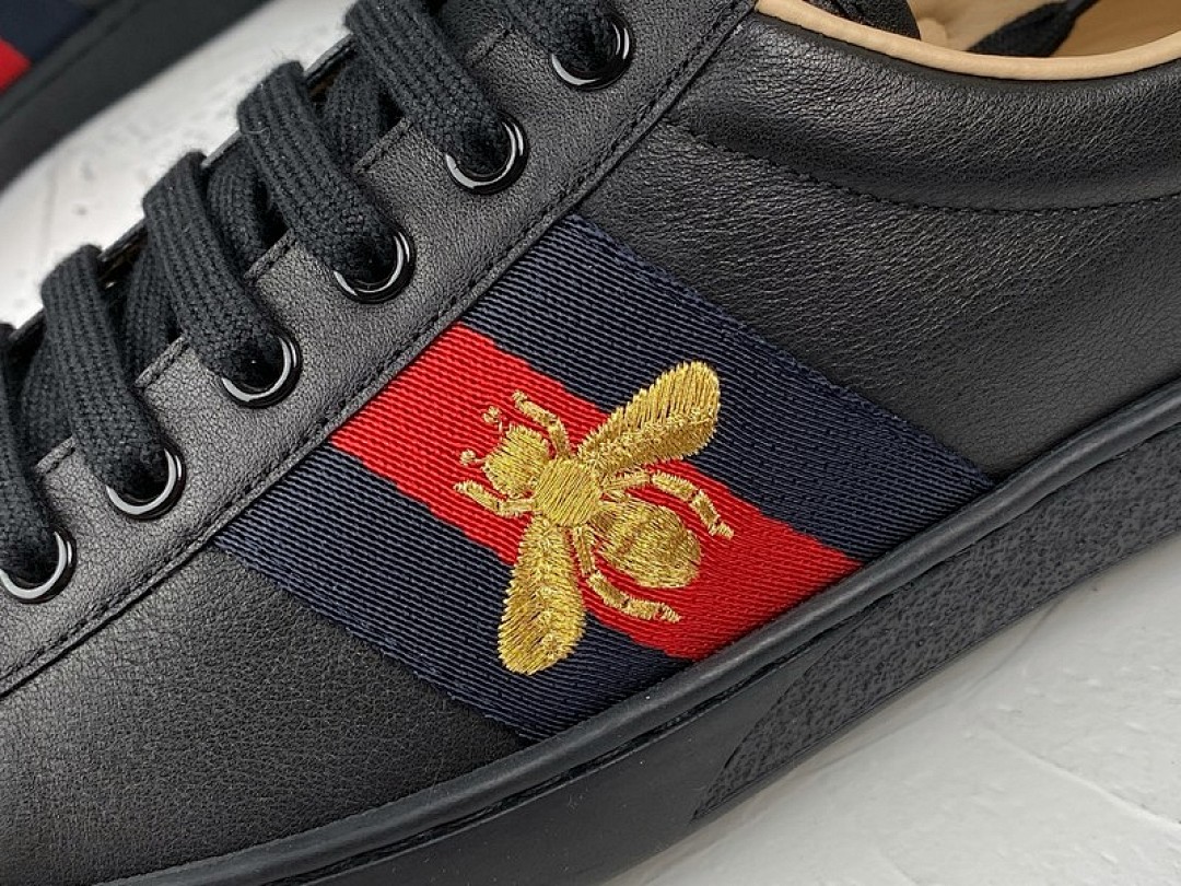 Gucci [GU*CCI ACE EMBROIDERED LOW-TOP SNEAKER BLACK/NAVY BLUE/RED-GOLD]-[UNISEX:34-48] - Image 14