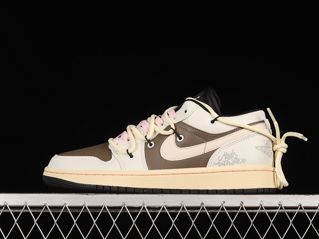 Jordan AIR Jordan 1 LOW BROWN/BEIGE/BLACK-PINK · 553558-062, photo 1