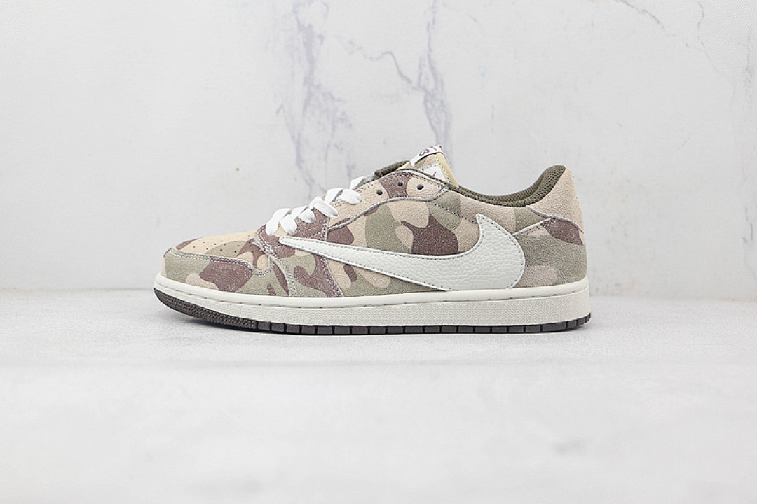Jordan [DM7866-113]-[TRAVIS SCOTT X FRAGMENT AIR JORDAN 1 LOW CAMO/WHITE]-[WOMAN:36-39]-[MAN:40-46], photo 1