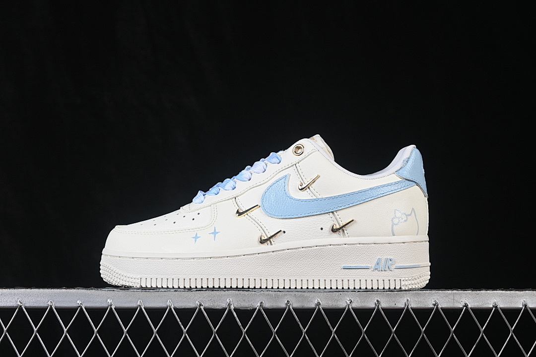 Nike [FV3654-311]-[AIR FORCE 1 07 LOW CASUAL SNEAKERS WHITE/BLUE/WHITE]-[WOMAN:36-39]-[MAN:40-45] - Image 2