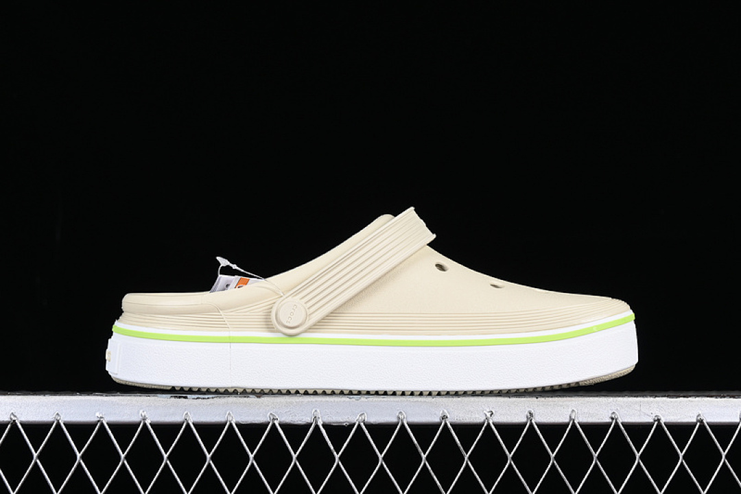 Crocs [CTOCS FLAT HOLE SANDALS BEIGE/WHITE]-[WOMAN:34-39]-[MAN:40-46] - Image 2