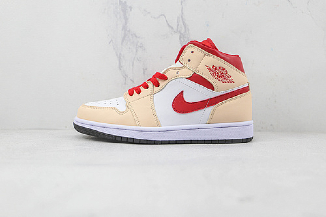 Jordan [554725-201]-[AIR JORDAN 1 MID GS WHITE ONYX/LIGHT CURRY/WHITE]-[WOMAN:35.5-39]-[MAN:40-47], photo 1