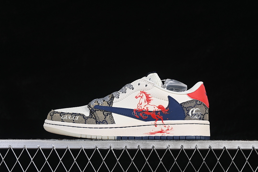 Jordan [FF2026-118]-[AIR JORDAN 1 LOW WHITE/BROWN/NAVY BLUE/RED]-[WOMAN:36-39]-[MAN:40-45], photo 1