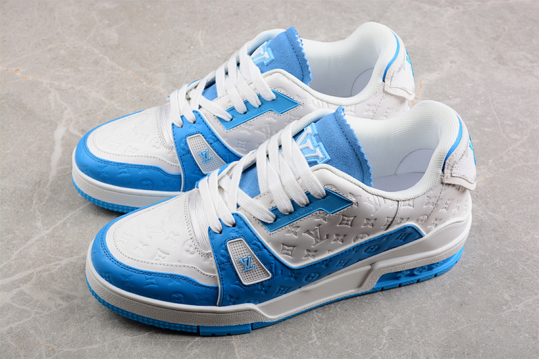 Louis Vuitton [L*V TRAINER LOW SNEAKER WHITE/WHITE/SKY BLUE]-[WOMAN:35-39]-[MAN:40-45] - Image 11