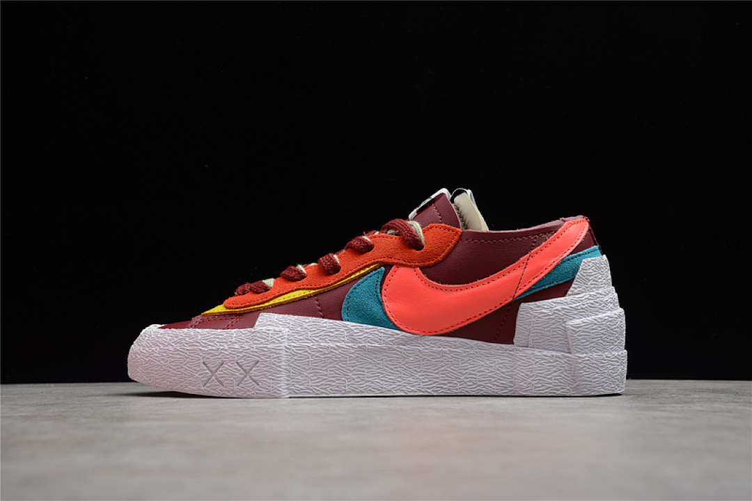 Kaws Nike SACAI X KAWS BLAZER LOW RED WINE/WHITE/MULTI-COLOR · DM7904-600, photo 1