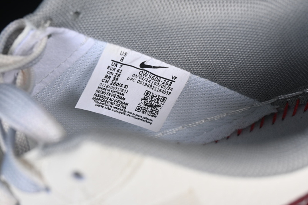 Nike [QW5606-268]-[AIR FORCE 1 07 LOW CASUAL SNEAKERS GREY/WINE RED/WHITE]-[WOMAN:36-39]-[MAN:40-45] - Image 5
