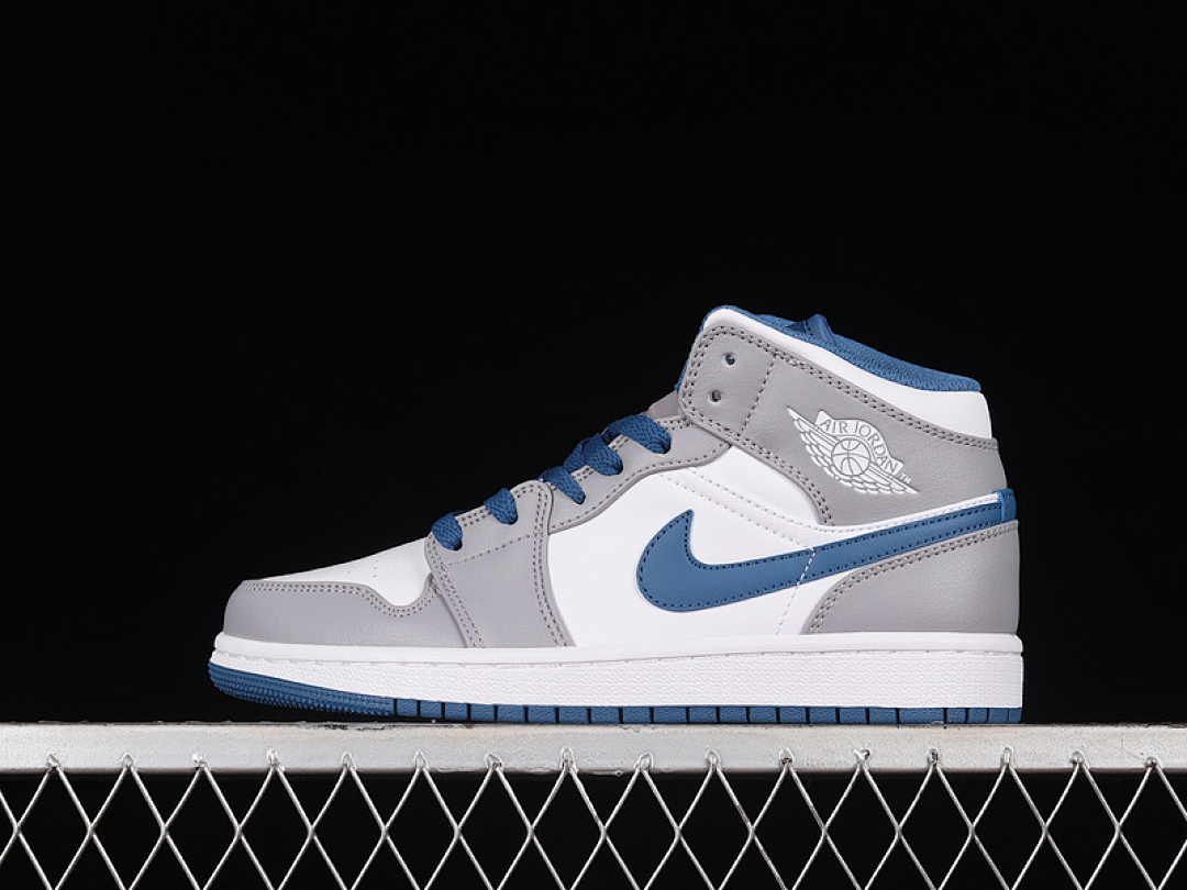 Jordan [DQ8423-014]-[AIR JORDAN 1 MID GS CEMENT GREY/WHITE/TRUE BLUE]-[WOMAN:36-40], photo 1
