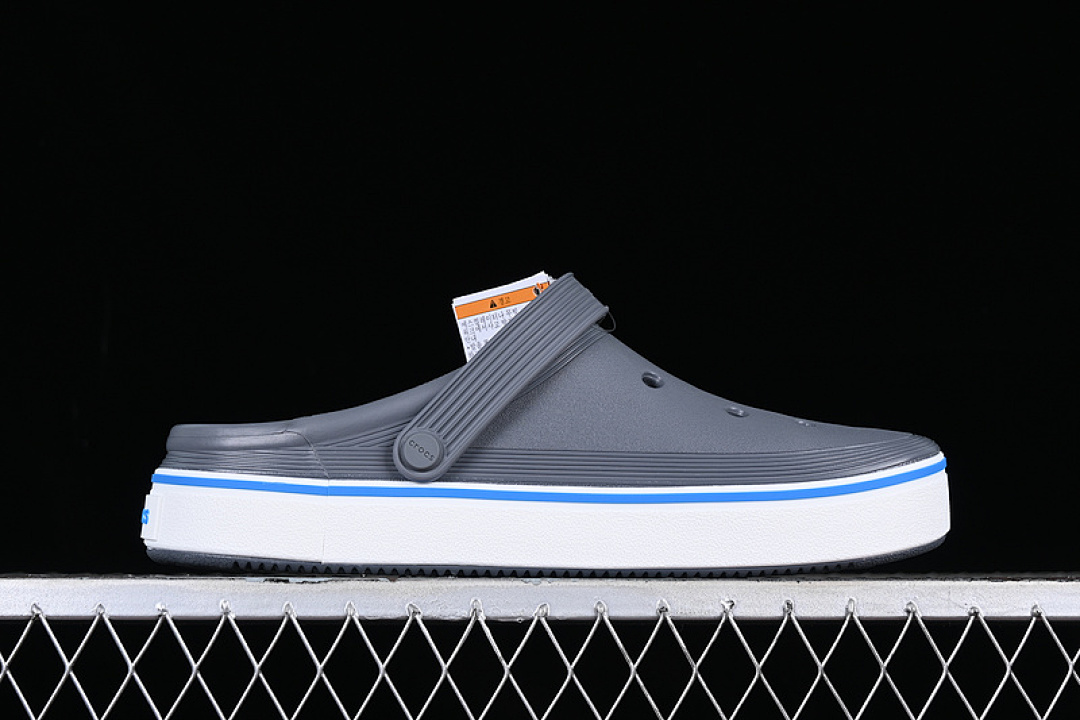 Crocs [CTOCS FLAT HOLE SANDALS GREY/WHITE]-[WOMAN:34-39]-[MAN:40-46] - Image 9