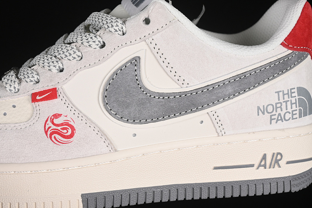 Nike [YX5066-313]-[AIR FORCE 1 07 LOW WHITE/GREY/RED]-[WOMAN:36-39]-[MAN:40-45] - Image 8