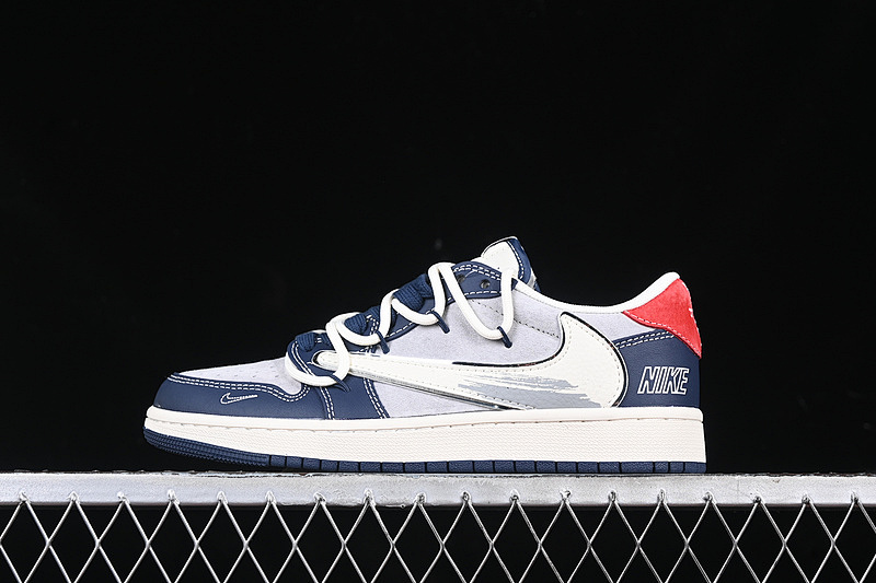 Jordan TRAVIS SCOTT X FRAGMENT DESIGN AIR JORDAN 1 LOW OG SP WHITE/GREY/BLUE/RED · XS3186-203, photo 1