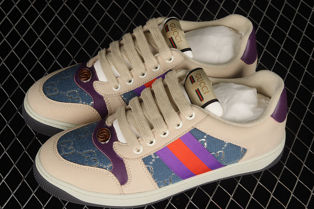 Gucci [A35M09064]-[GU*CCI DISTRESSED SCREENER SNEAKERS BEIGE/BLUE/PURPLE-RED]-[WOMAN:35-40] - Image 12