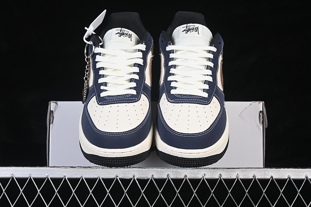 Nike [DF0188-105]-[AIR FORCE 1 07 LOW WHITE/NAVY BLUE/BROWN]-[WOMAN:36-39]-[MAN:40-45] - Image 13