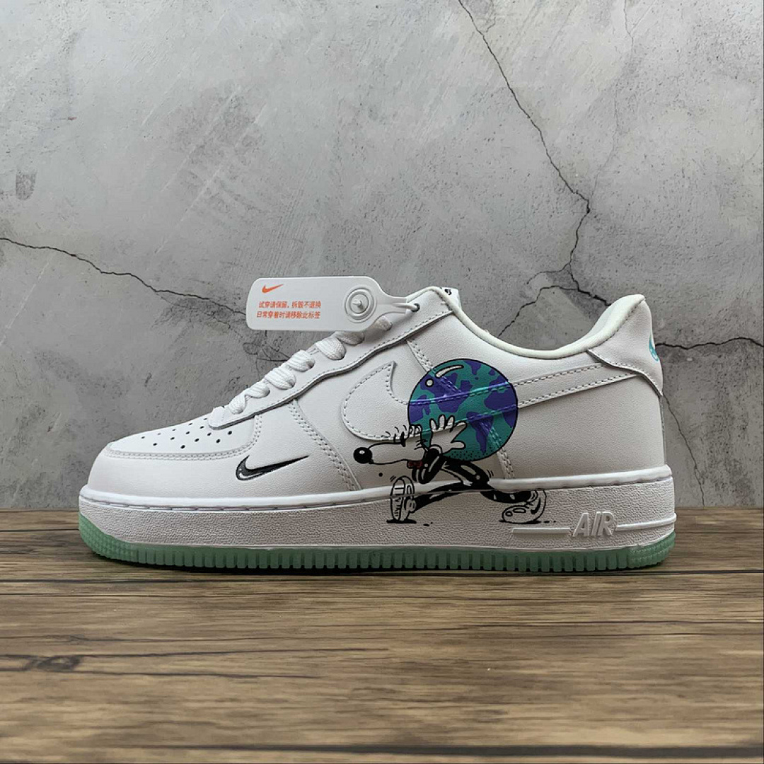 Nike [CI5545-100]-[STEVEN HARRINGTON X AIR FORCE 1 LOW FLYLEATHER QS EARTH DAY WHITE/BLACK], photo 1