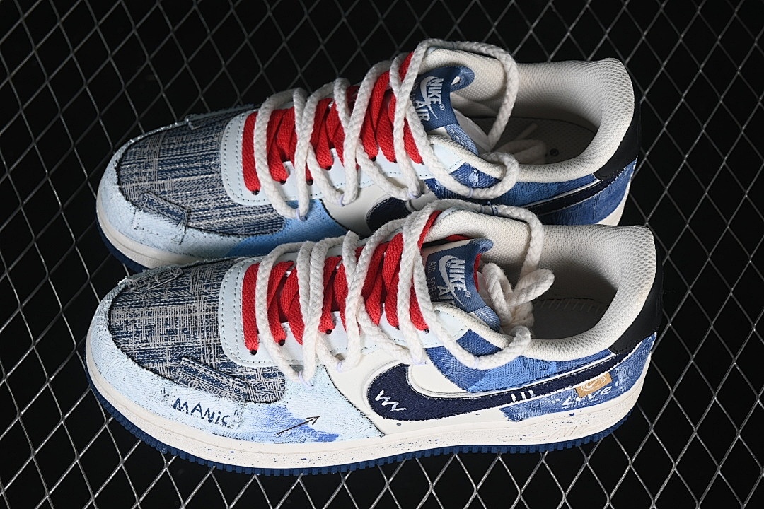 Nike [FB0607-707]-[AIR FORCE 1 07 LOW WHITE/BLUE/BLACK]-[WOMAN:36-39]-[MAN:40-45] - Image 11