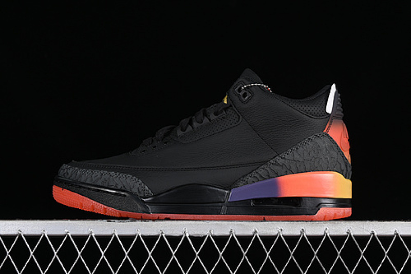 Jordan J. BALVIN AIR Jordan 3 RETRO RIO BLACK/SOLAR FLARE/TOTAL CRIMSON ABYSS · FN0344-001, photo 1