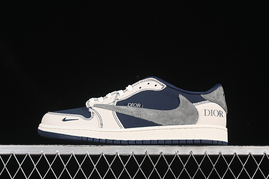 Jordan [XS2024-012]-[TRAVIS SCOTT X FRAGMENT DESIGN AIR JORDAN 1 LOW OG SP WHITE/GREY/BLUE]-[36-45], photo 1