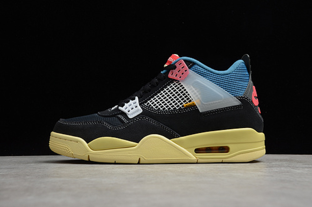 Jordan UNION OFF NOIR X AIR Jordan 4 BLACK/BLUE/YELLOW · CD9533-001, photo 1