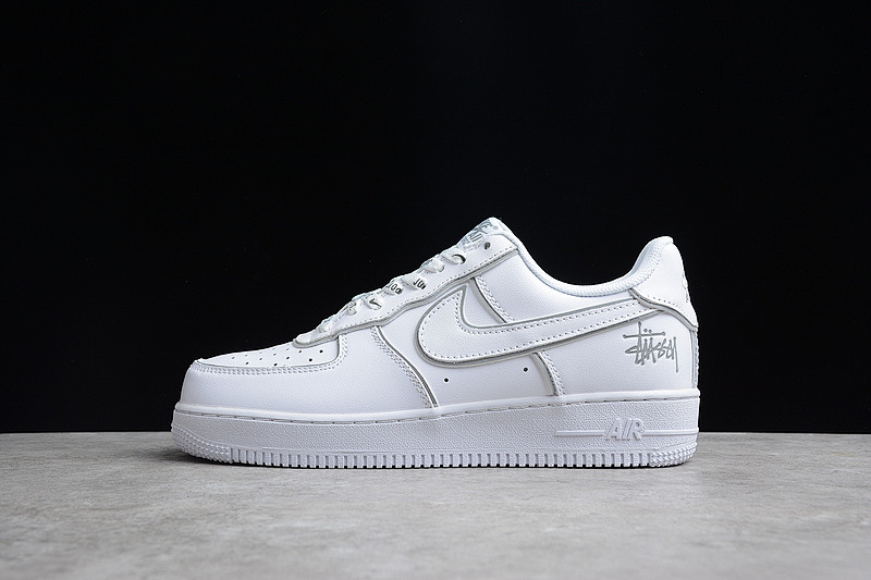 Nike Nike STUSSY X AIR FORCE 1 LOW WHITE/WHITE/SILVER · BQ6246-019, photo 1