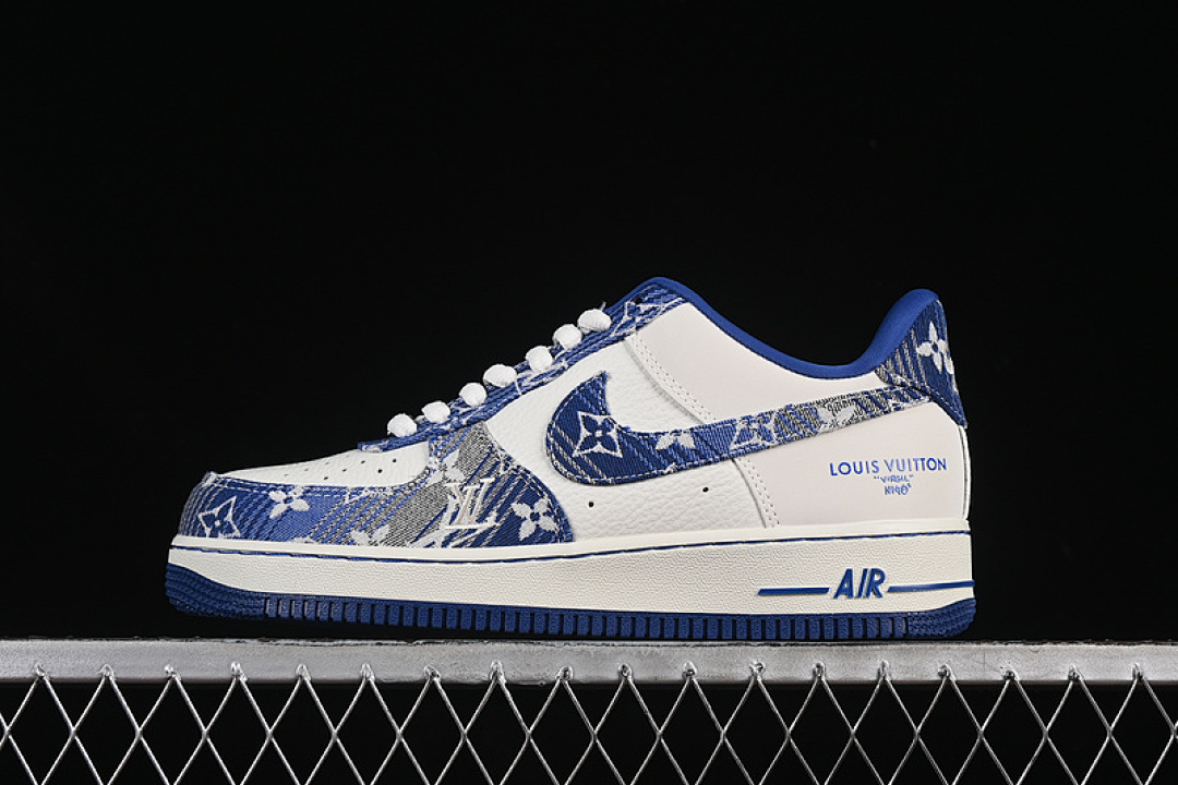 Nike [SC9207-540]-[AIR FORCE 1 07 LOW LV WHITE/GREY/BLUE]-[WOMAN:36-39]-[MAN:40-45] - Image 2