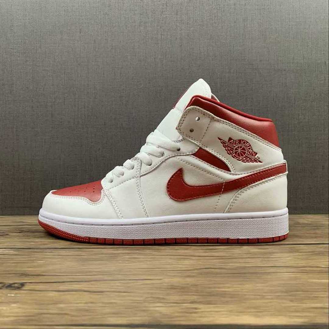 Jordan [554724-161]-[AIR JORDAN 1 MID RED TOE WHITE/WHITE-POMEGRANATE]-[WOMAN:36-39]-[MAN:40-46], photo 1