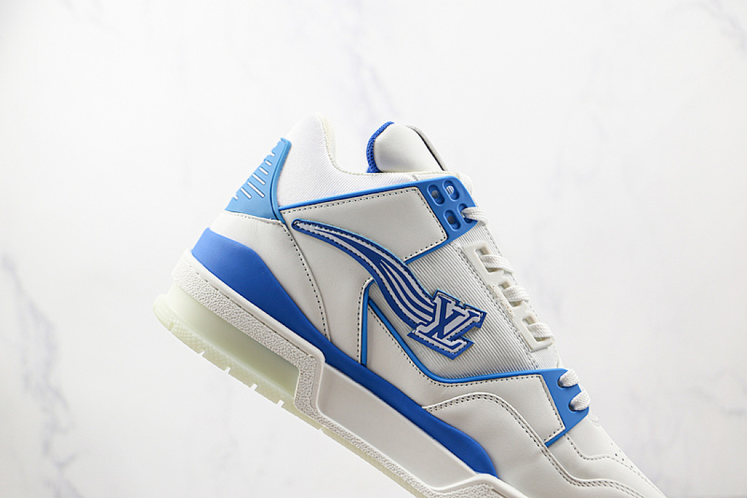 Louis Vuitton [L*V SHOES TRAINER WHITE/WHITE/BLUE]-[MAN:39-45] - Image 6
